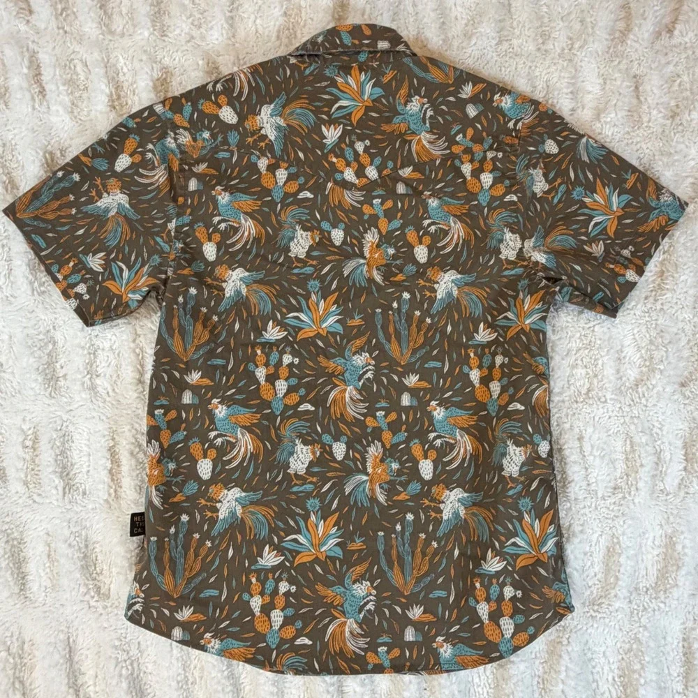 Howler Bros Kids M H Bar B Snapshirt Brown Rooster Cactus Western Pearl Snap